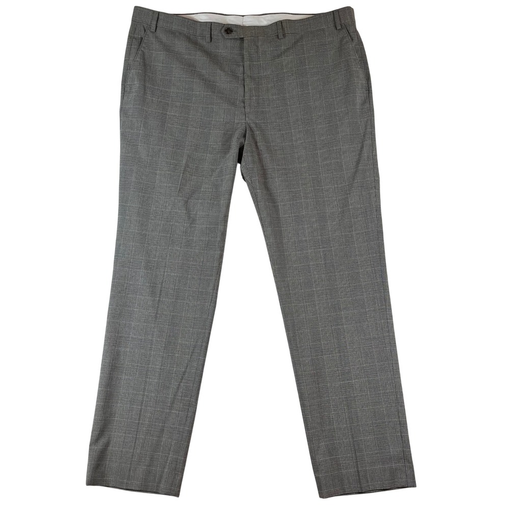 Ralph Ralph Lauren Dress Pants Mens 42x32 Grey Glen Plaid Stretch Trousers